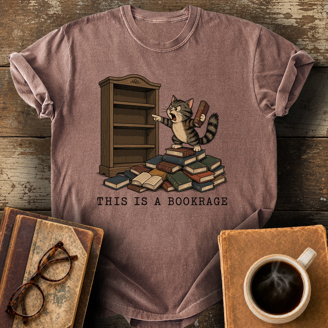 This Is a Bookrage Tee - espresso shirt mockup